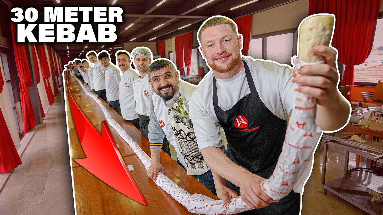 Wir machen 30 METER KEBAB DÜRÜM in Istanbul 🇹🇷 (80 Adana Spieße)