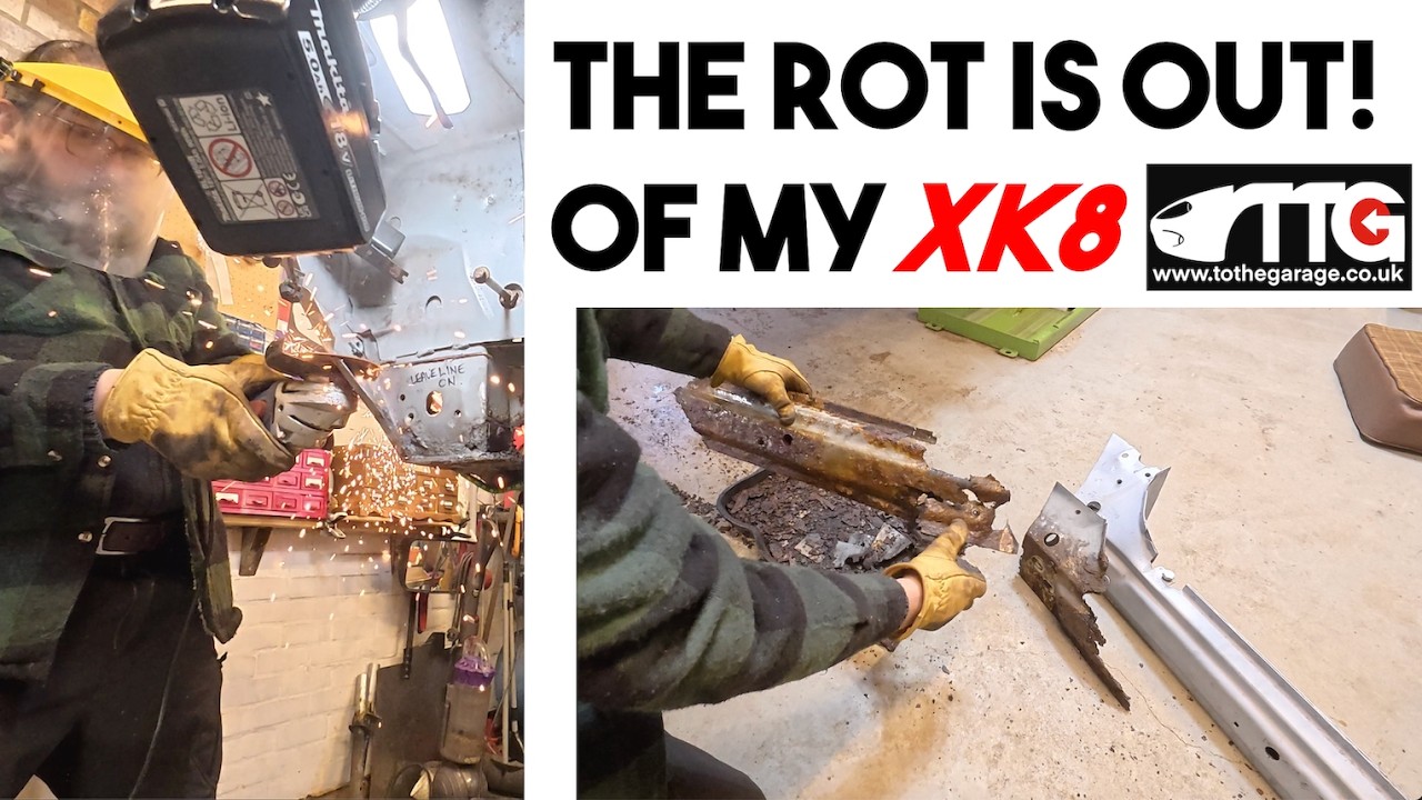 The Rotten metal is out! Templating and cutting the radiator cradle from my Jaguar XK8 'Steel'