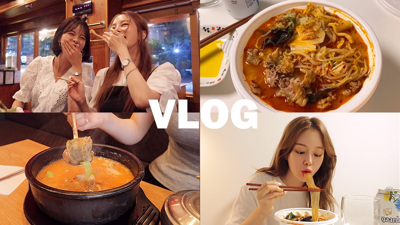 [자취생브이로그] 폭주하는 먹일상 (마라탕/얼큰돼지국밥/철판오리고기/에그샌드위치/오일파스타/김치볶음밥/회)
