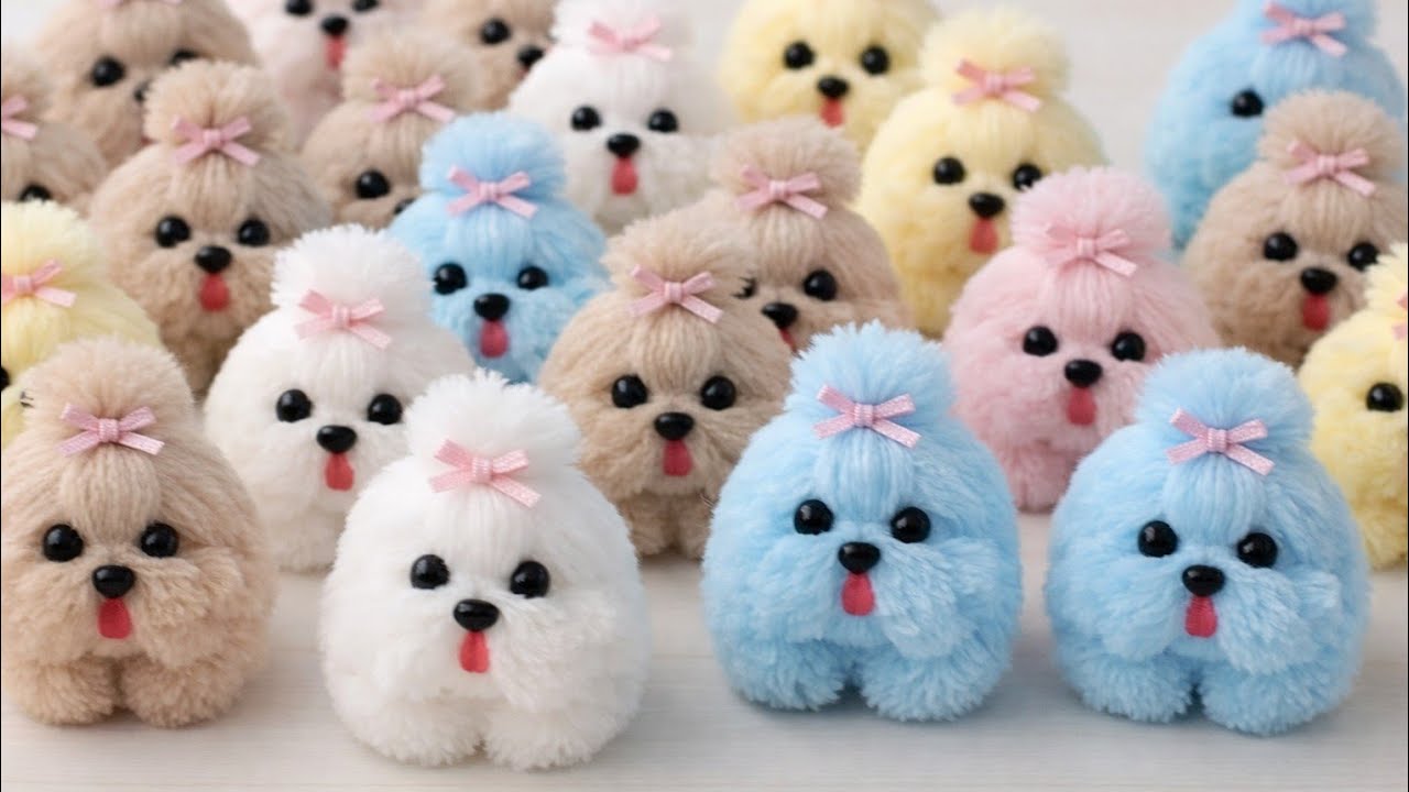 I made 50 pairs a day and sold them in 3 hours! A cute dog made of wool yarn 🐶🧶