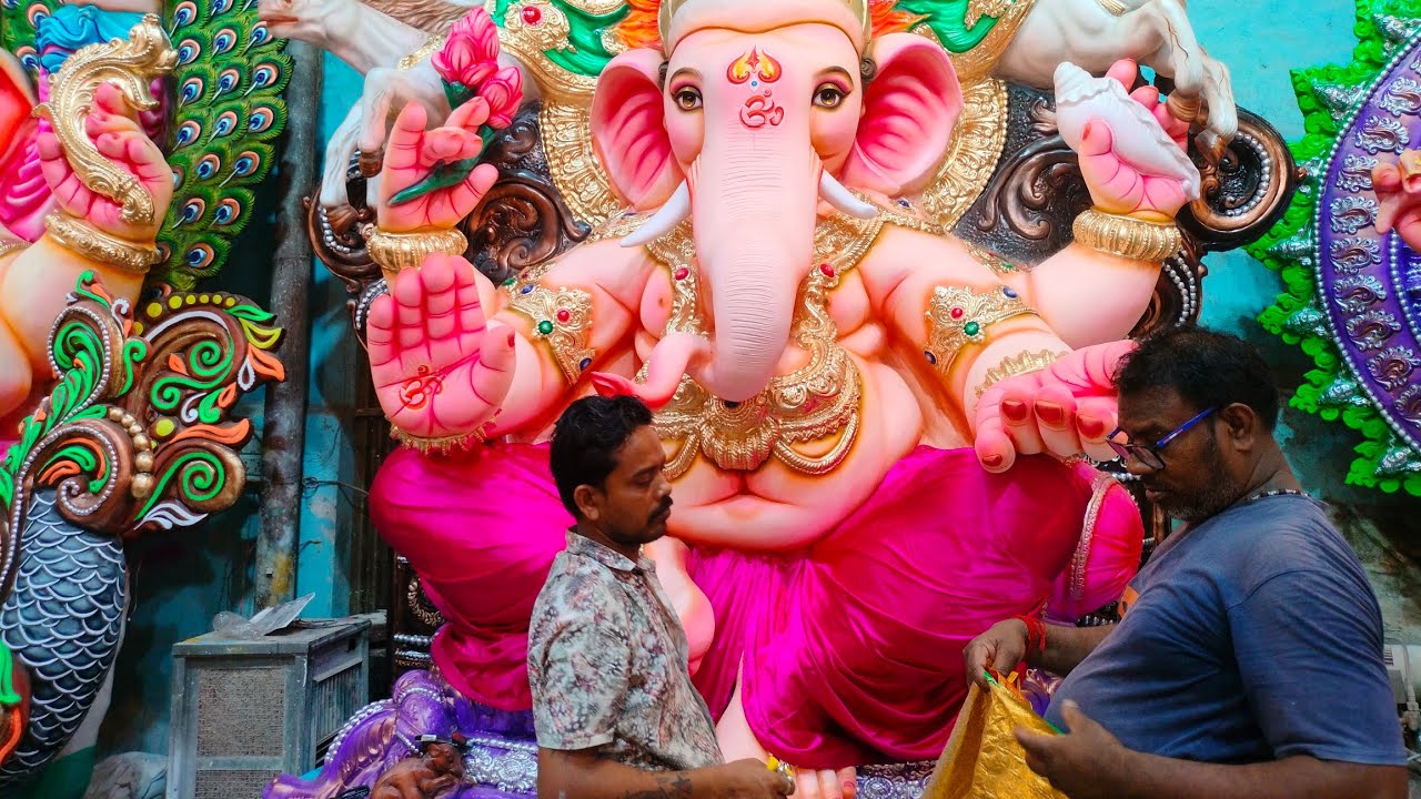 Dhoti Wrapping Ganesh In Sundhar Kalakar Workshop|Dhoolpet Ganesh Idol 2025 |