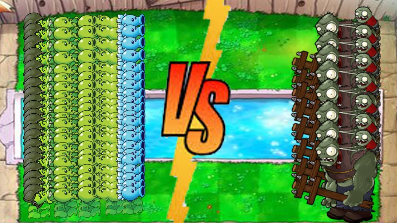 Plants vs Zombies Epic Fight - All Pea vs Gargantuar Zombies