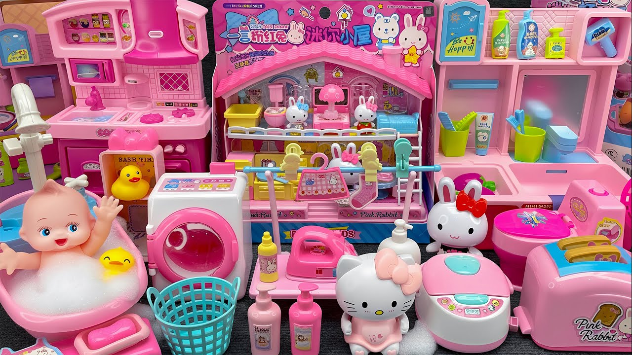 Satisfying with Unboxing Hello Kitty Kitchen Playset, Laundry Cleaning Set Toys ASMR | Review Toys