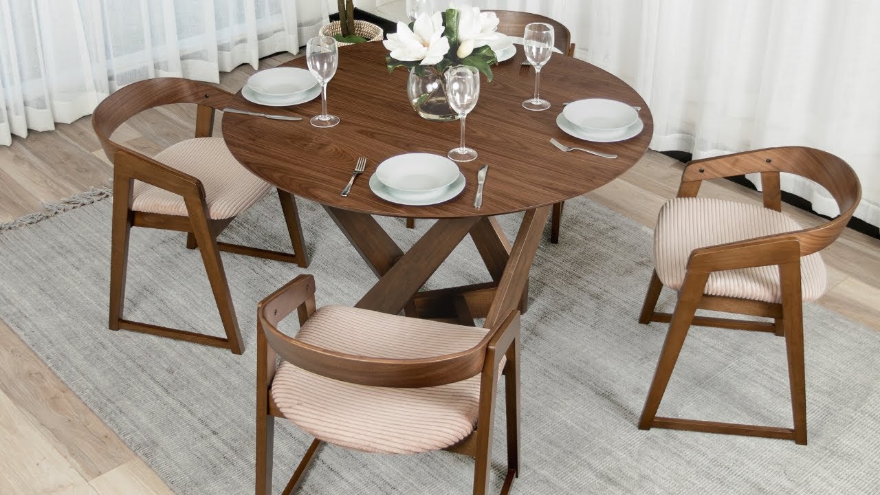 Mattia 5pc 120cm Round Dining Table Set