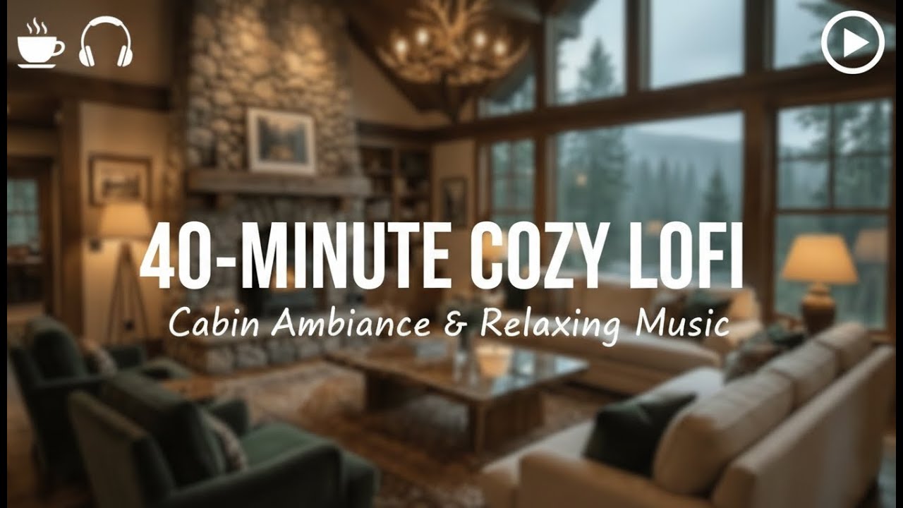 Cozy Forest Cabin | Rainy Night, Fireplace & Relaxing Nature Sounds for Sleep & Focus