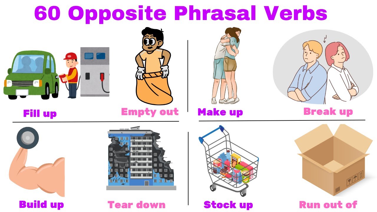 Opposite Phrasal Verbs | 60 Opposite Phrasal Verbs | Phrasal Verbs In English