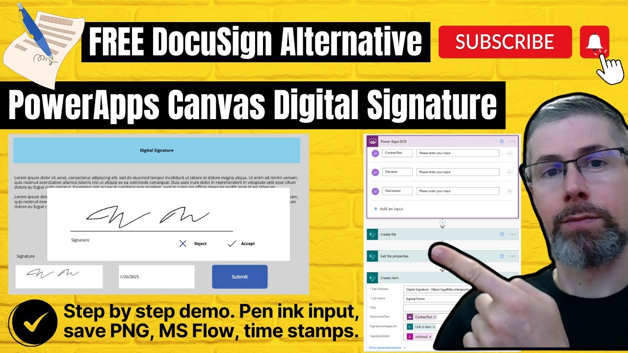БЕСПЛАТНАЯ альтернатива DocuSign — цифровая подпись PowerApps Canvas