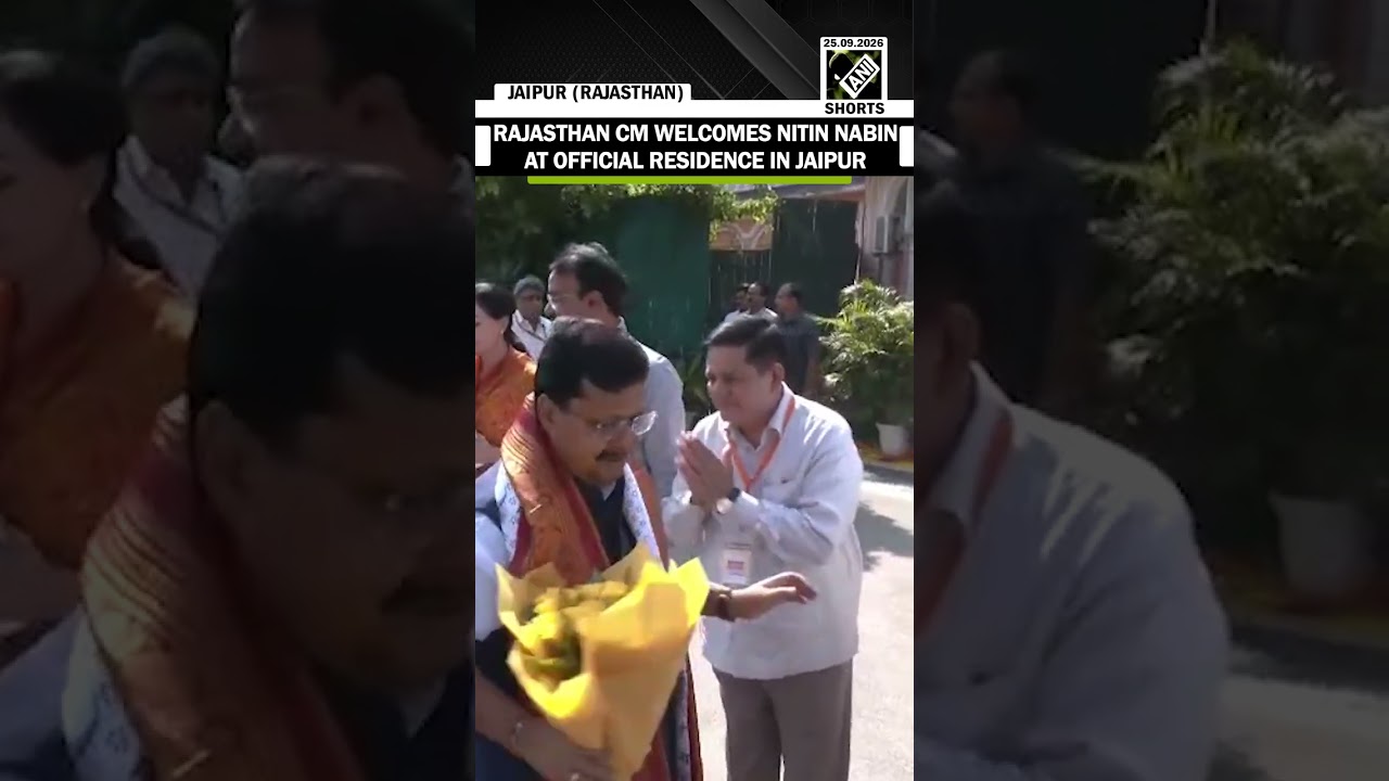 Rajasthan CM Bhajanlal Sharma welcomes BJP National President Nitin Nabin at his official residence