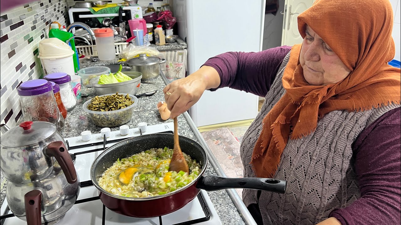 Fasülye kavurması öğlen yemeği günlük rutin işler