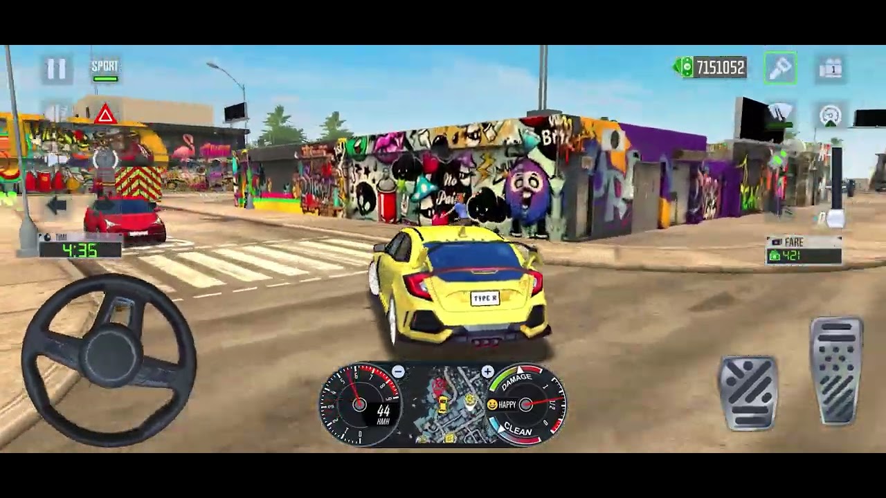 Honda Civic Type R FK8 | Miami Street | Taxi Car Simulator EVO Mobile Gameplay