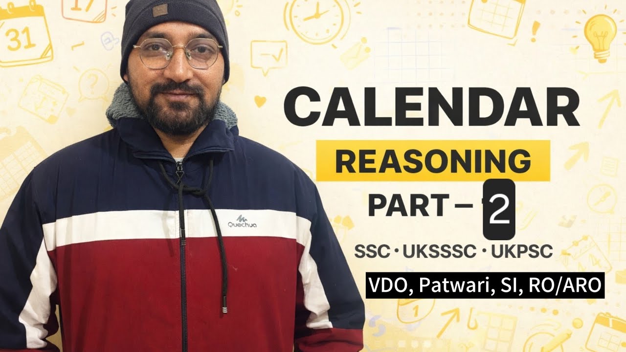 Reasoning  Calendar Part - 2 | ssc vdo patwari | ukpsc-RO/ARO/Nt | complete 