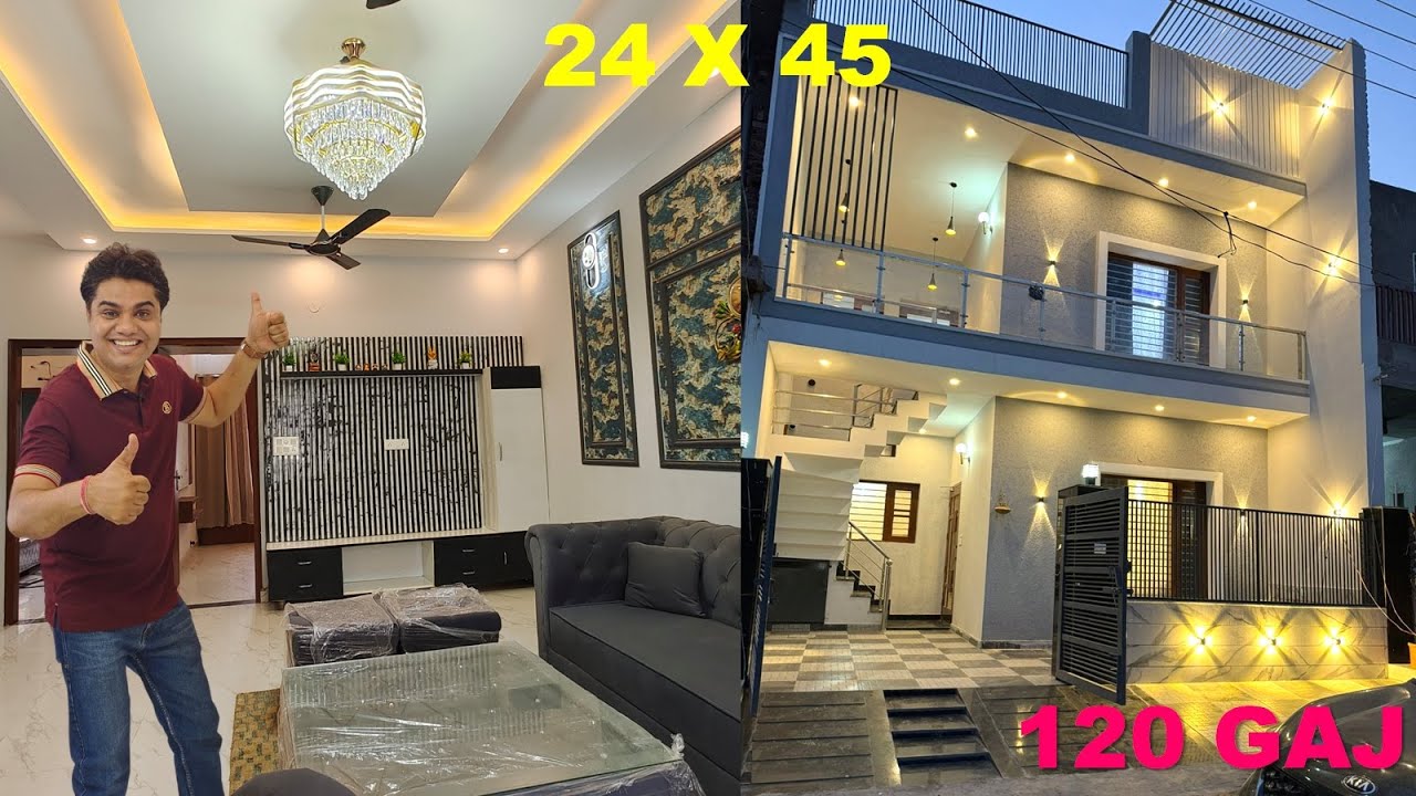 24x45 House Plan | 24x45 House Plan with Car Parking | Fully Furnished House for Sale | 120 Gaj Home