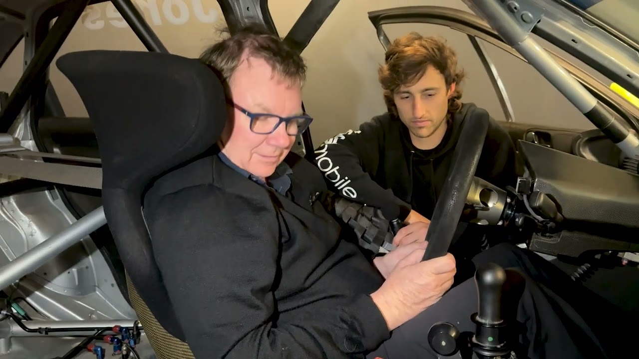 Macca gets Brad in his old race car