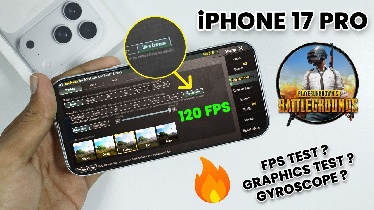 Обзор iPhone 17 Pro Max для игры в PUBG в 2025 году | Тест 120 FPS и Ultra HDR