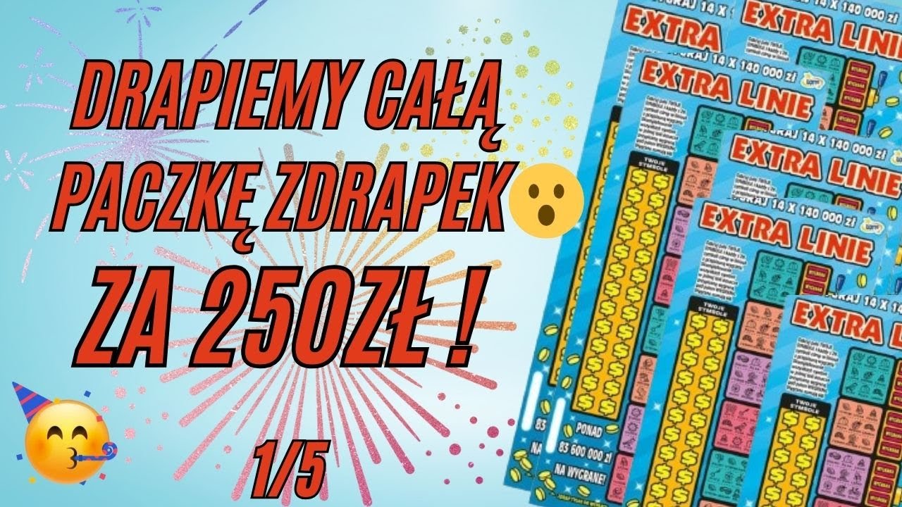 CAŁA PACZKA ZDRAPEK ZA 250ZŁ💥😲😍EXTRA LINIE 1/5 💥🍀🥳🩵 #zdrapki #lotto #extralinie #scratch #wygrana