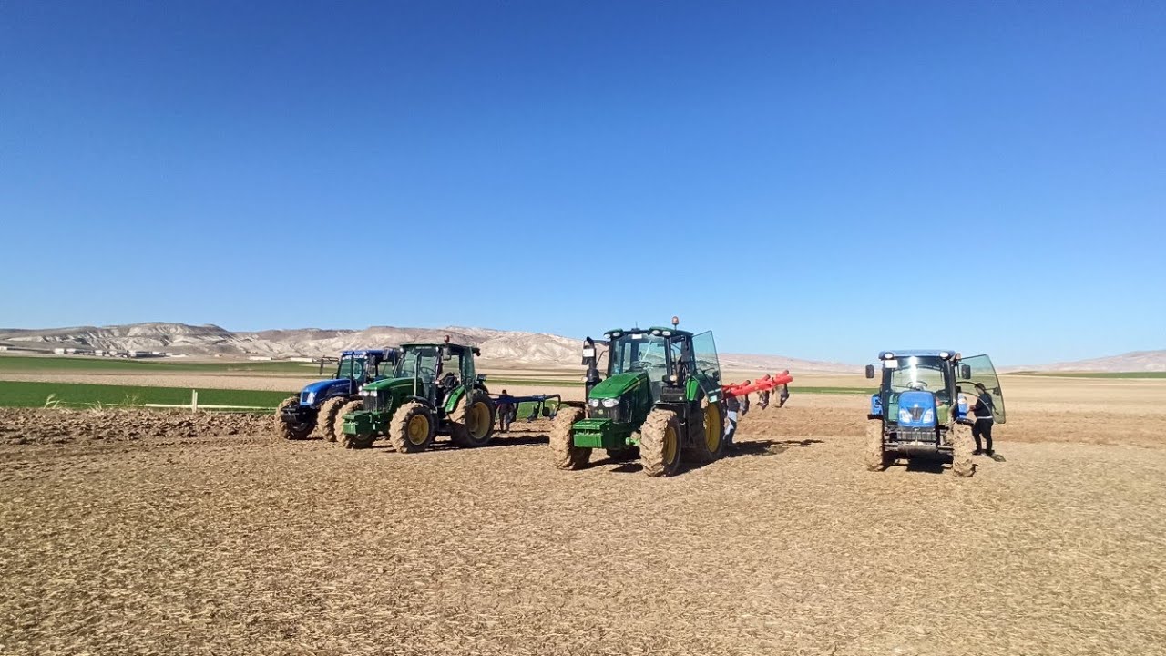 4 Traktörle 400 Dekar Tarla Sürümü ∼ #johndeere6120m #tarlasürümü #nadas