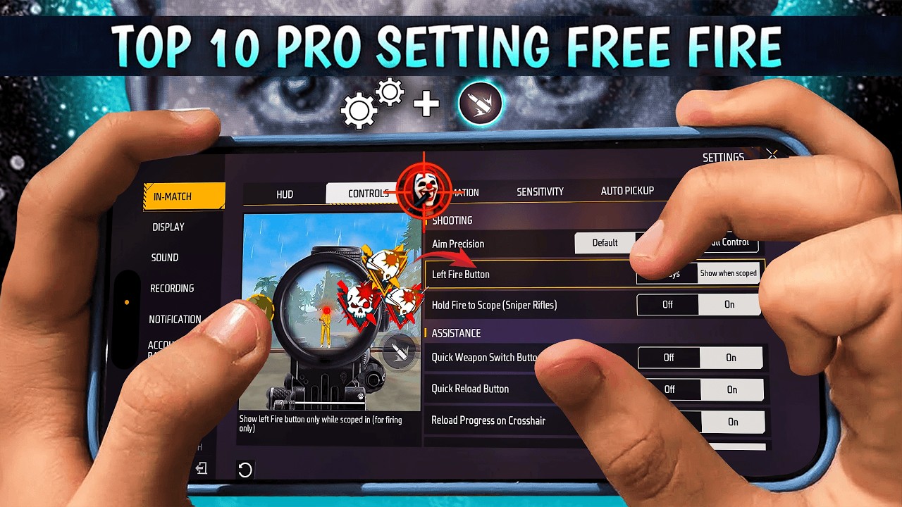 Top 10 Pro Settings Free Fire [ Secret ] Sensitivity + Fire Button Size | New Headshot Setting ~