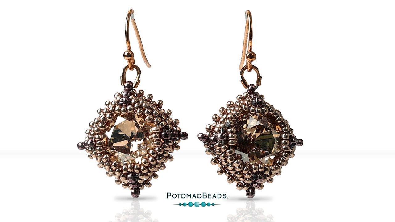 Cushion Crystal Bezeled Earrings - DIY Jewelry Making Tutorial by PotomacBeads