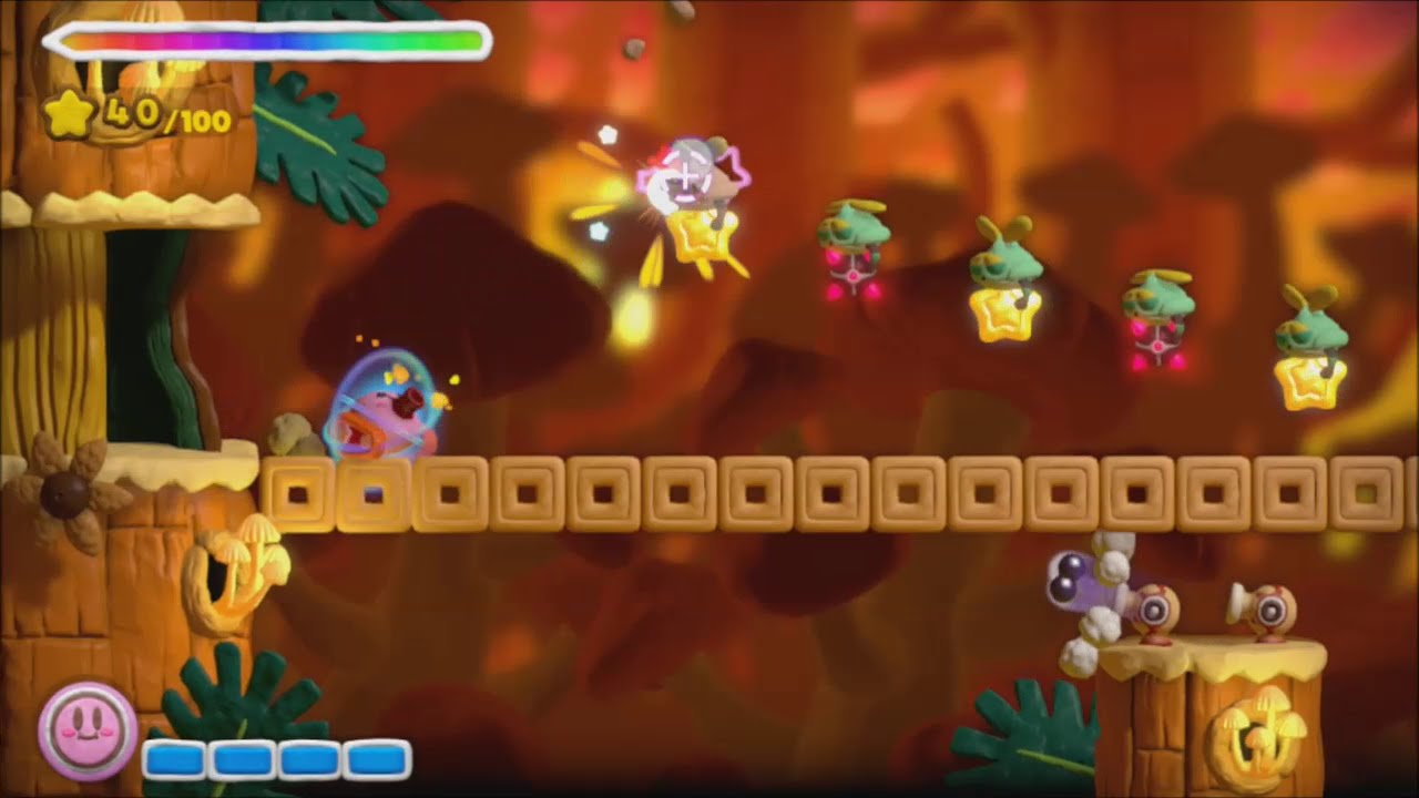 Kirby and the Rainbow Curse - 100% Walkthrough - Level 5-1 Woodland Battle