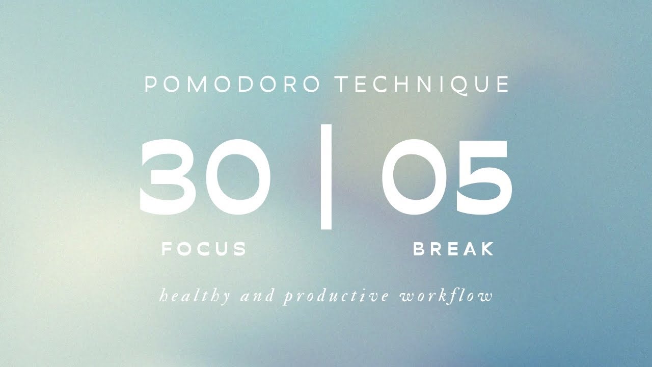 30/5 Pomodoro Technique | 1-Hour Blue Aura Countdown Timer for Healthy and Productive Workflow 📚📈📑