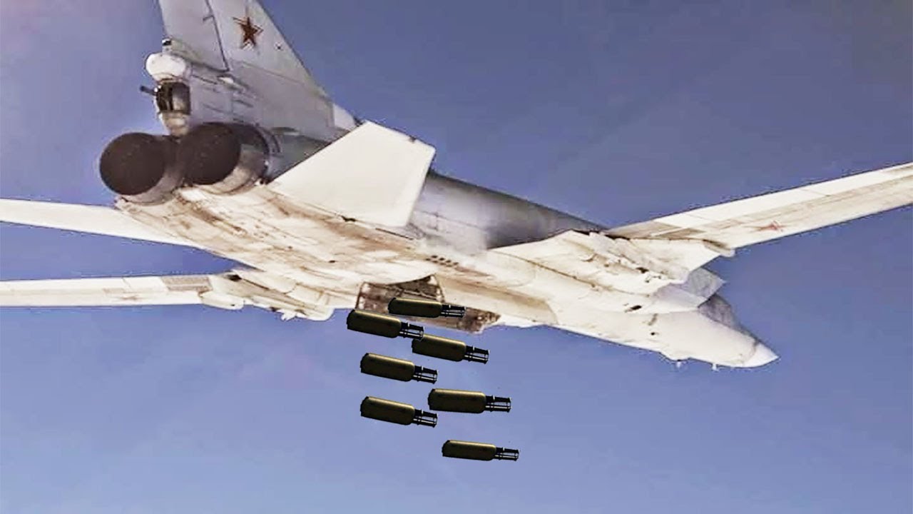 Russia's  most advanced Bomber Dropping multiple Bombs at Once
