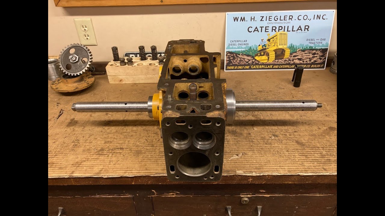 Caterpillar D2 #5J1113 Starting System Ep.11: My Line Boring Setup to Repair Spun Main Bearing Bores