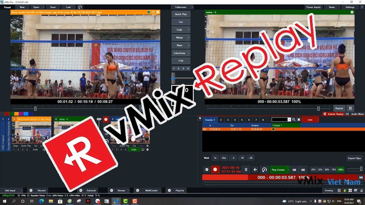 PHÁT LẠI KHOẢNH KHẮC TRÊN VMIX - INSTANT REPLAY  #vmix #truongquayao #vmixvietnam #instantreplay