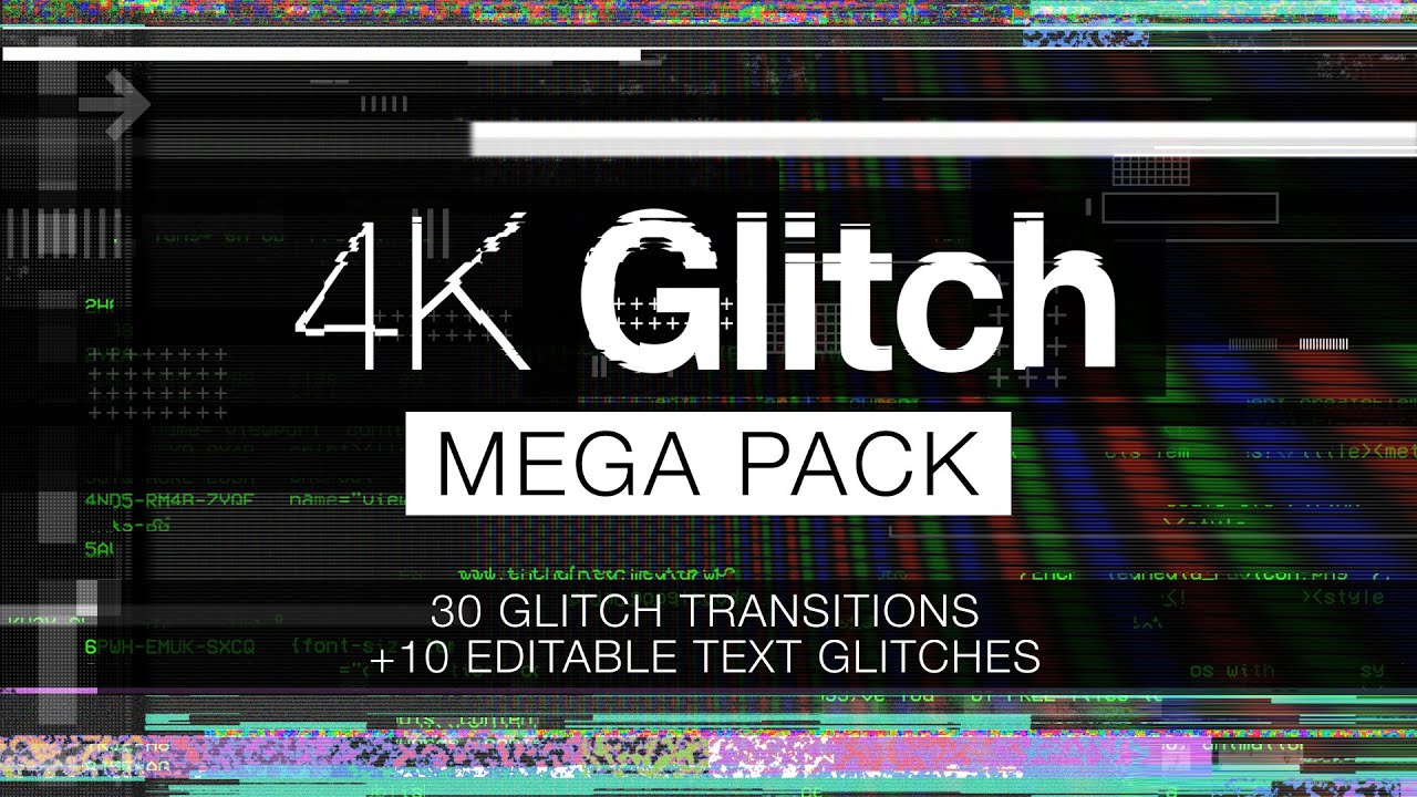 Mega 4K Glitch Transitions Pack