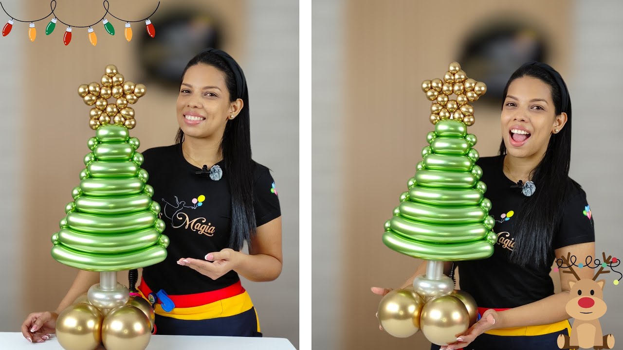 Cómo hacer un Árbol de Navidad con Globos - 🎄 Decoración Navideña - balloon tutorial