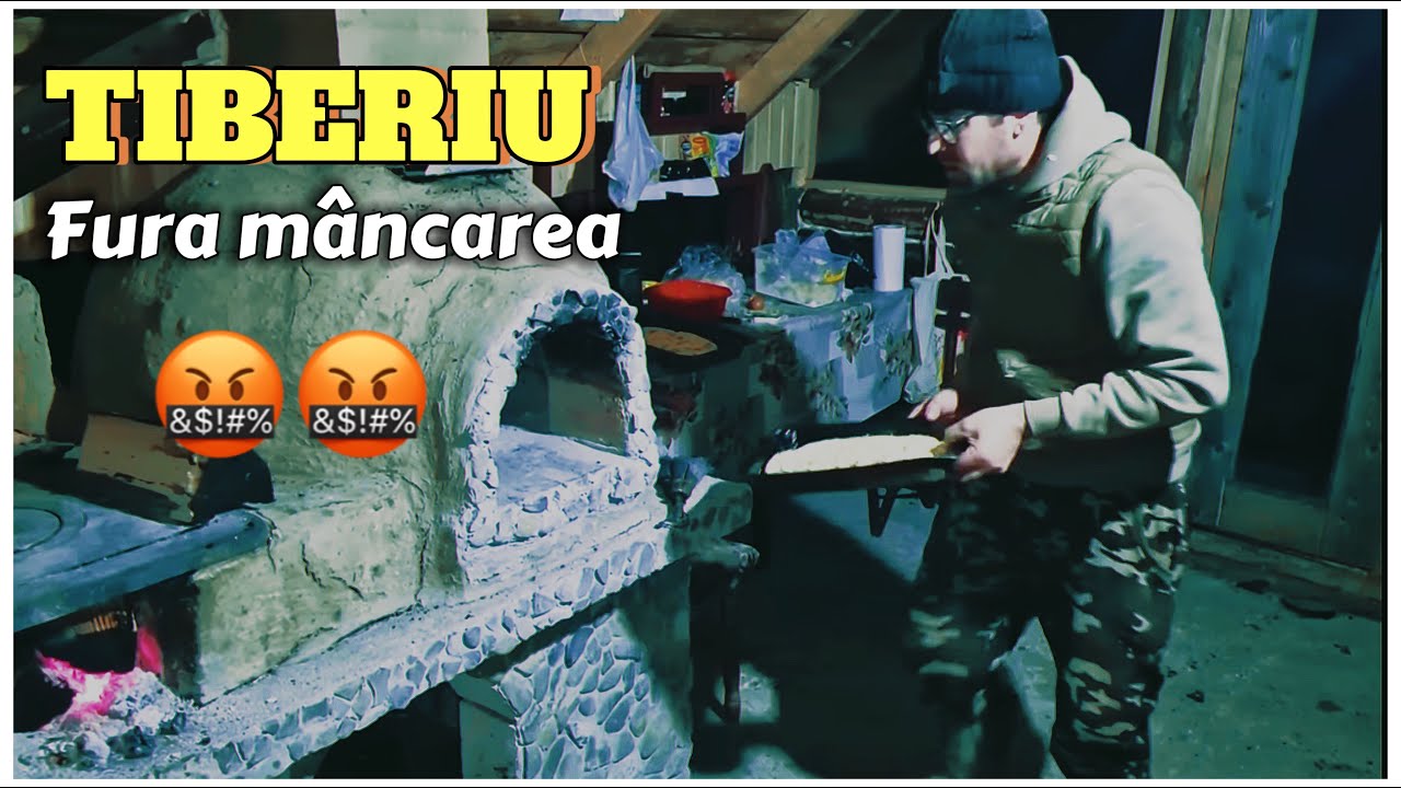 Tiberiu nu se liniștește fură mâncarea si fuge în pădurea  de la Căsuța  din Pădure !