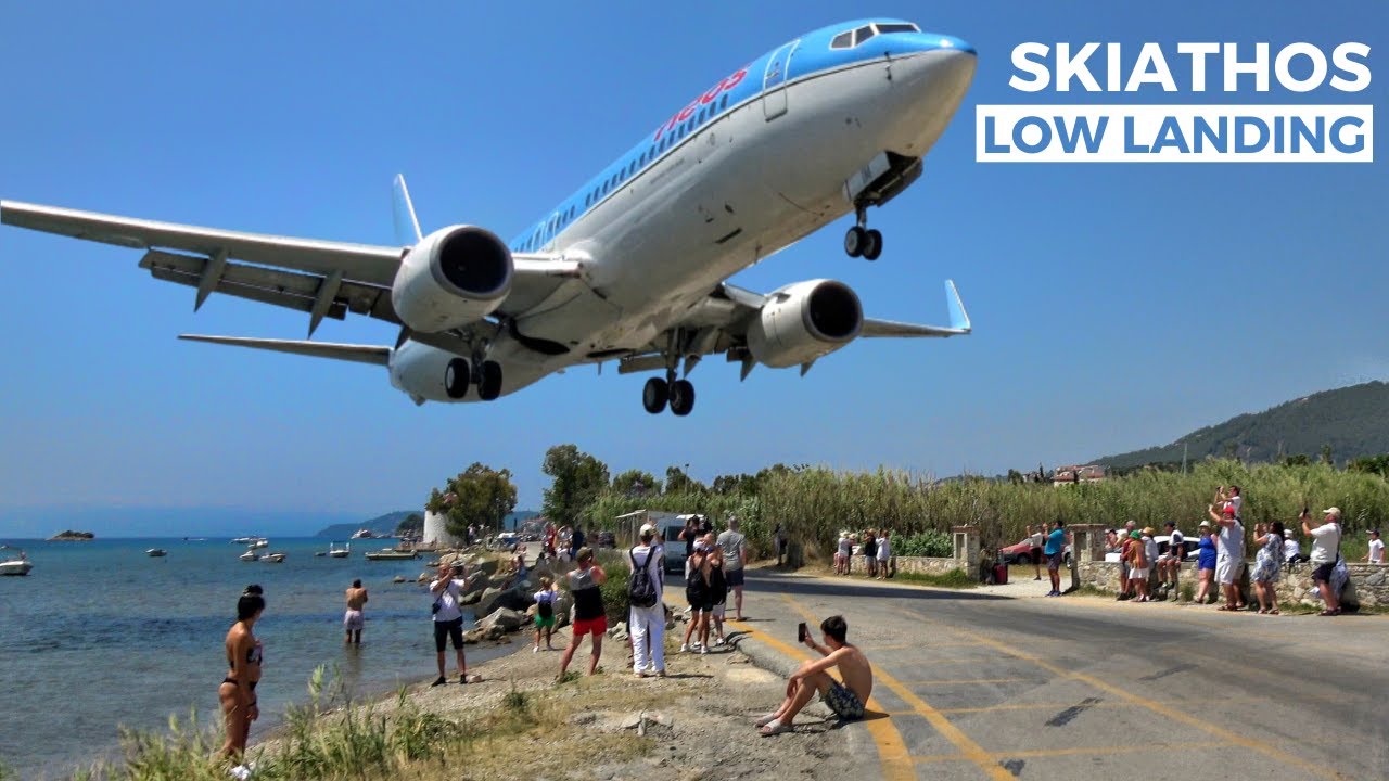Neos Boeing 737-800 LOW LANDING & Takeoff Jetblast at Skiathos | JSI Plane Spotting 2023 [4K] & ATC