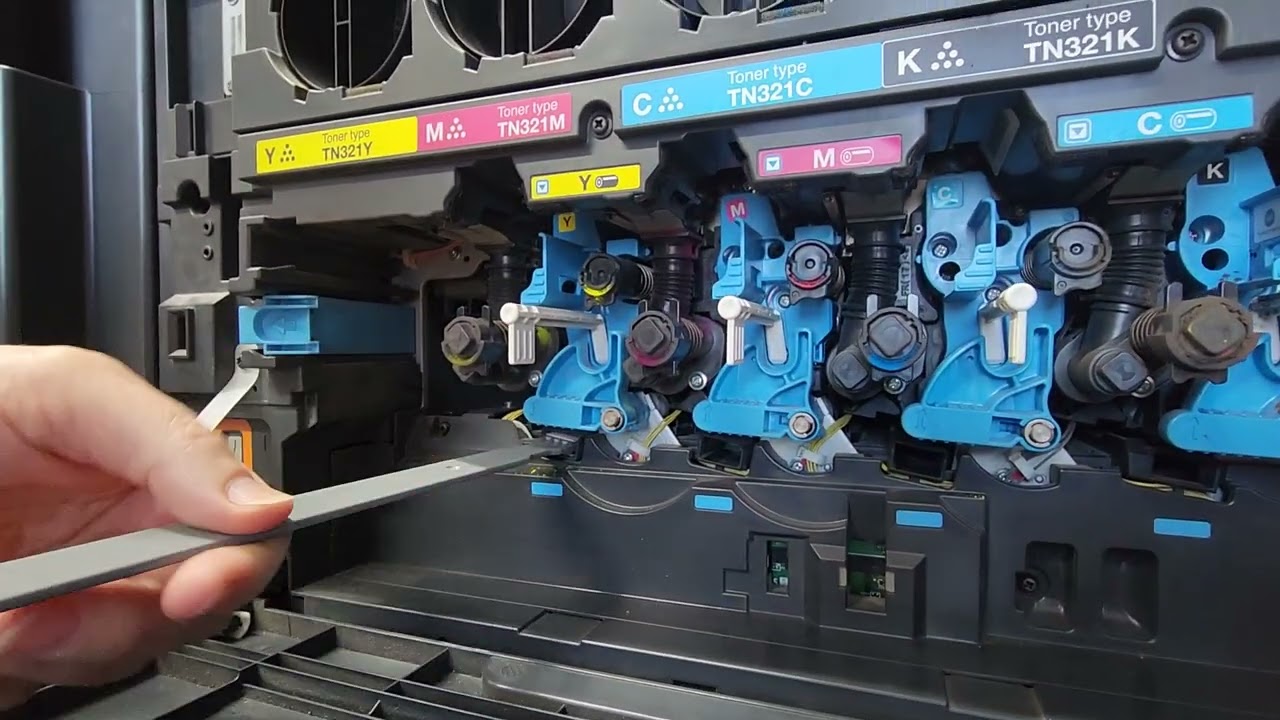 Konica Minolta c224, C308 series laser glass cleaning with felt pad