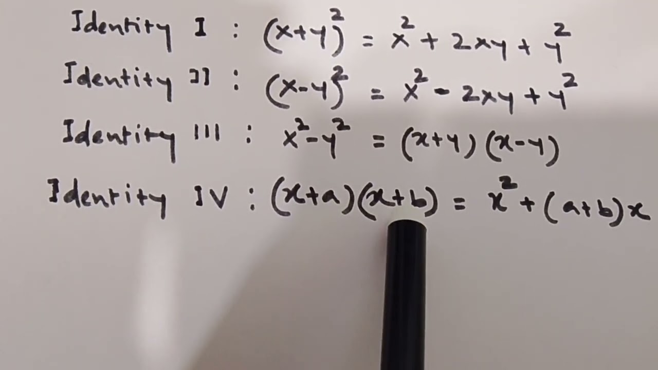 ALGEBRAIC IDENTITIES. The Four Algebraic Identities.