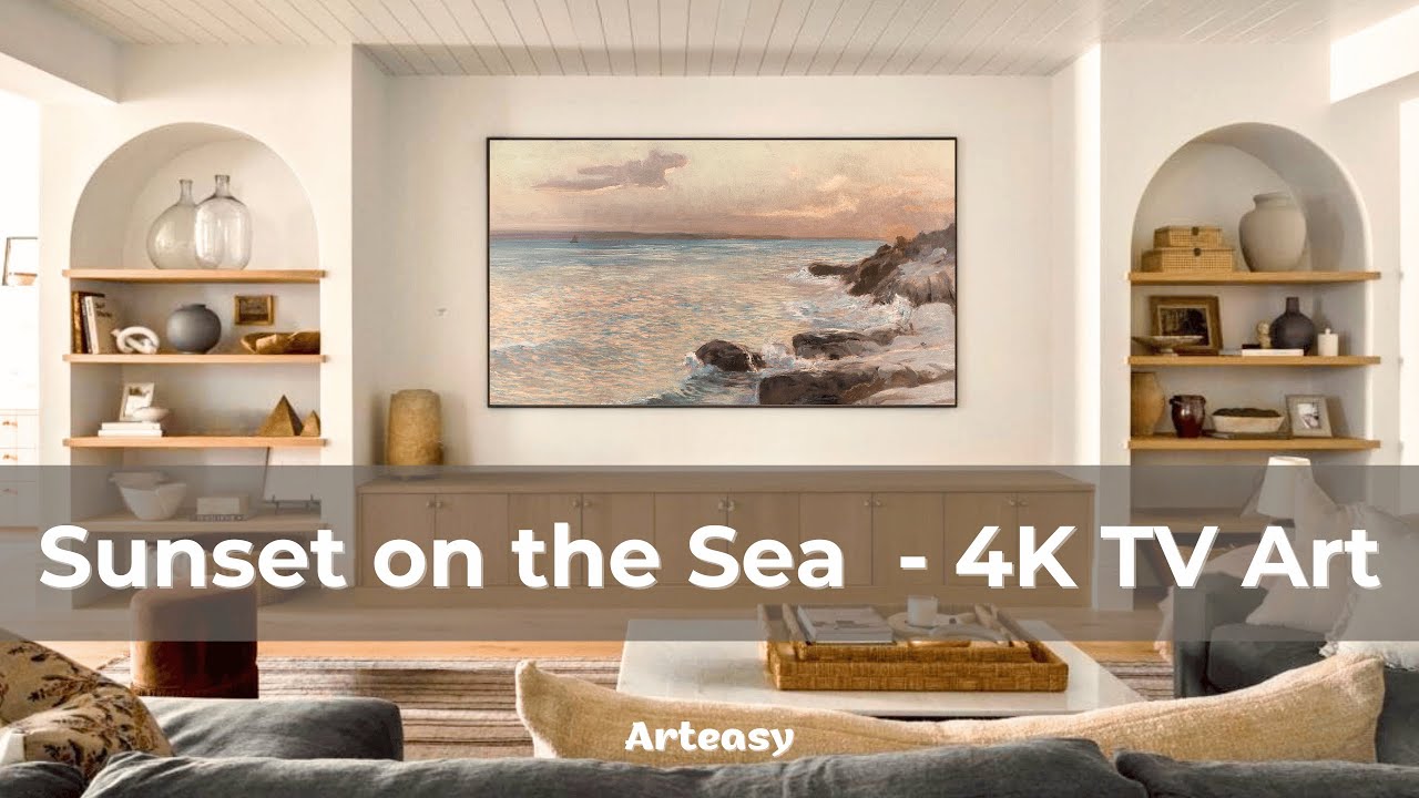 Sunset on the Sea | Seascape Paintings | Sunset Art for TV | Glowing Sunset Art | 4K Sunset Art