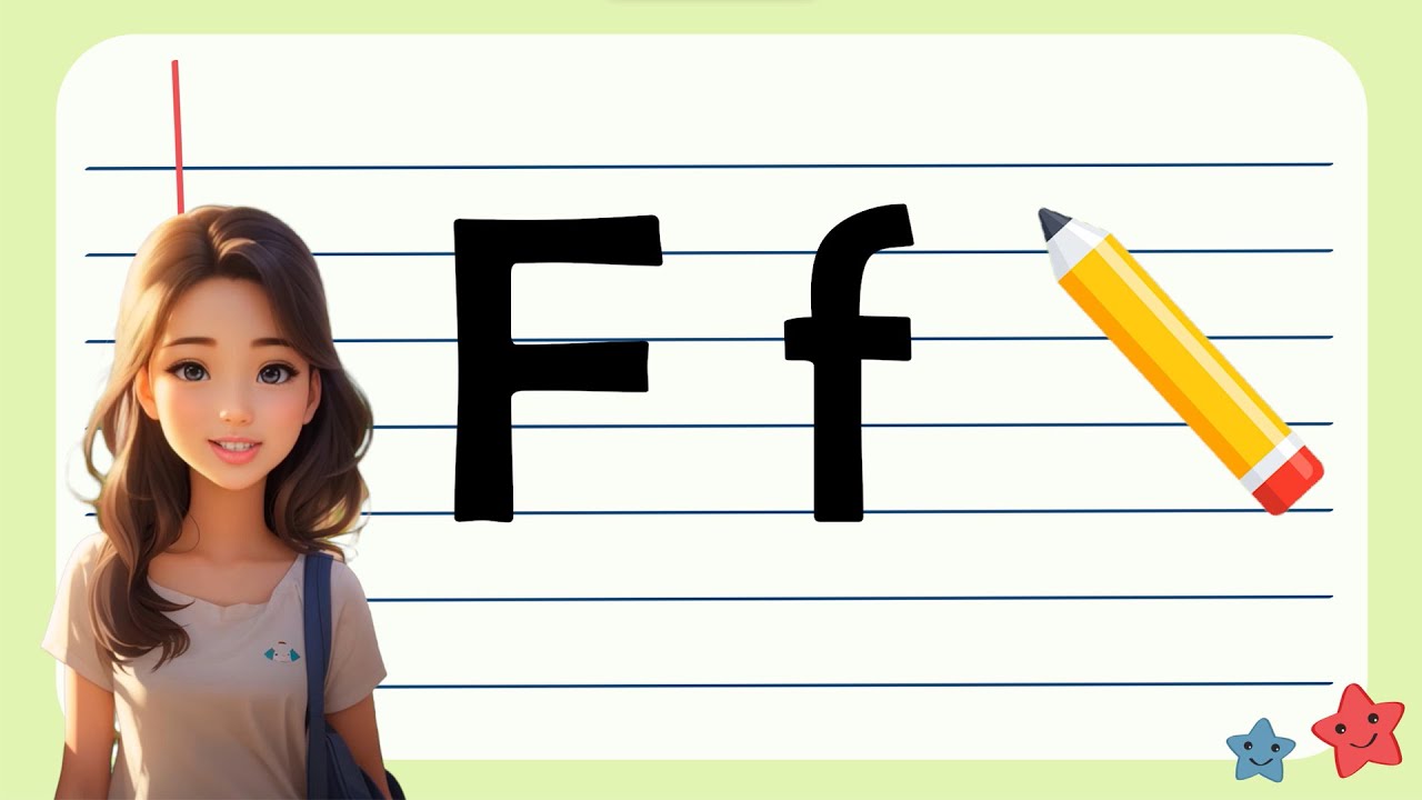 حرف (F) تعليم كتابة حرف (F) باللغة الانجليزية للاطفال | تعليم كتابة الحروف الإنجليزية للأطفال |