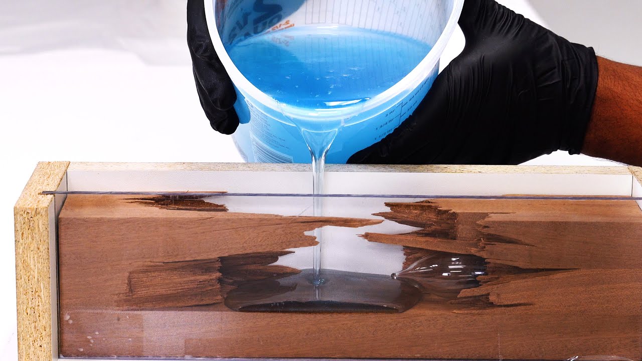 DIY Broken Wood & Resin LED Lamp – Light Art!