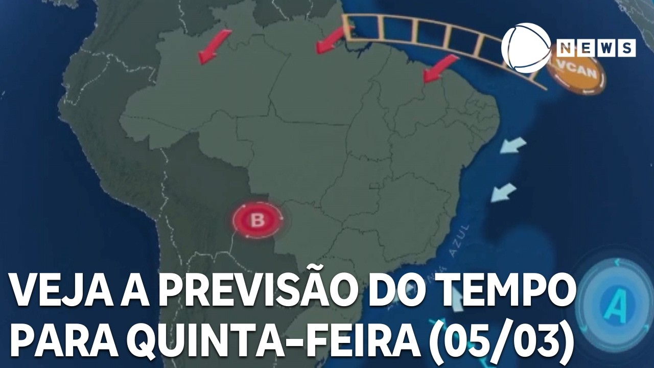 Veja a previs&atilde;o do tempo para todo o pa&iacute;s nesta quinta (05/03)