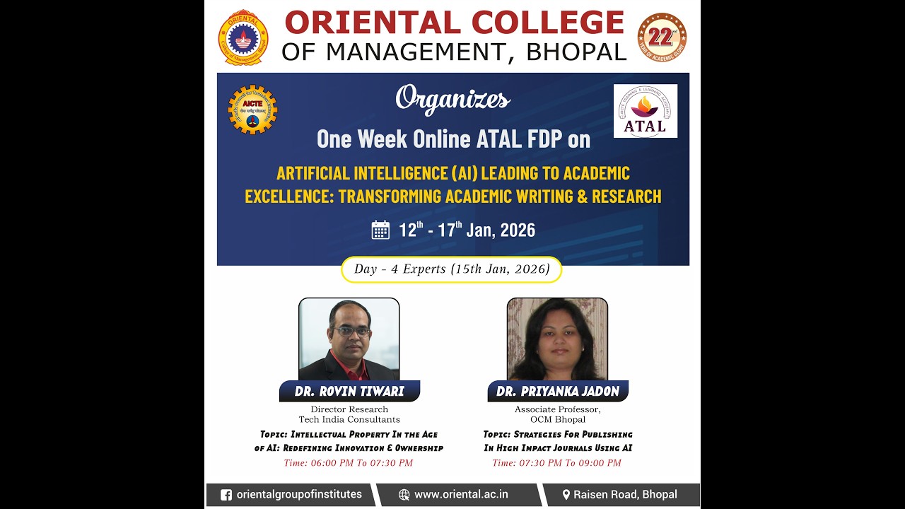 Six Week ATAL Online FDP SESSION 8 #OCM_BHOPAL