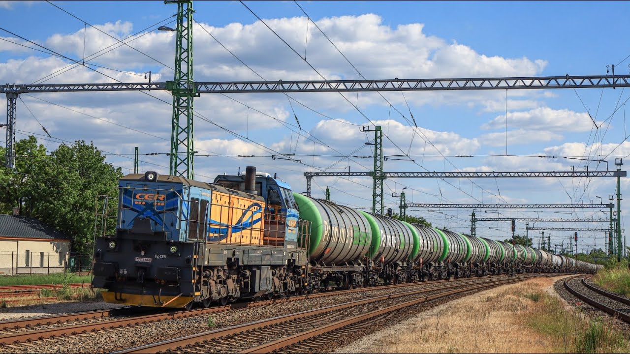 Érd Tehervonat forgalom napközben🚆 Érd Freight train traffic during the day 🚆