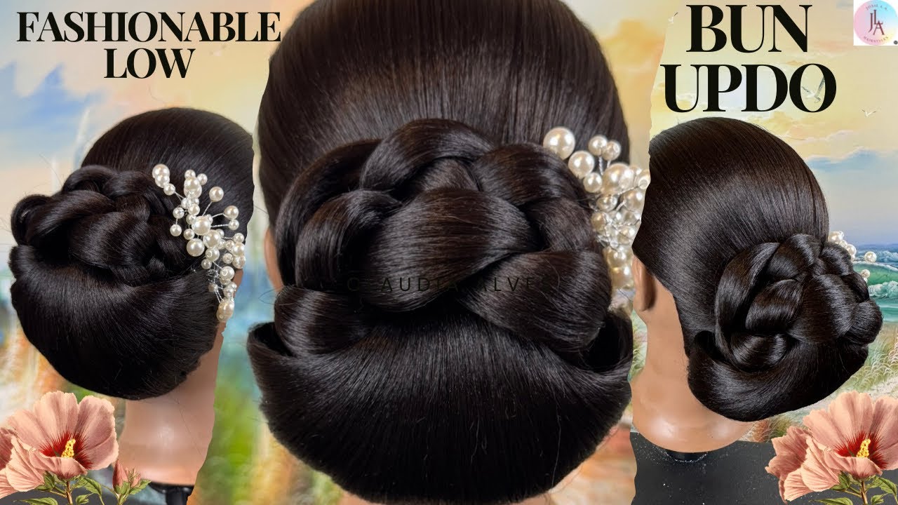 Fashionable Low Bun Updo