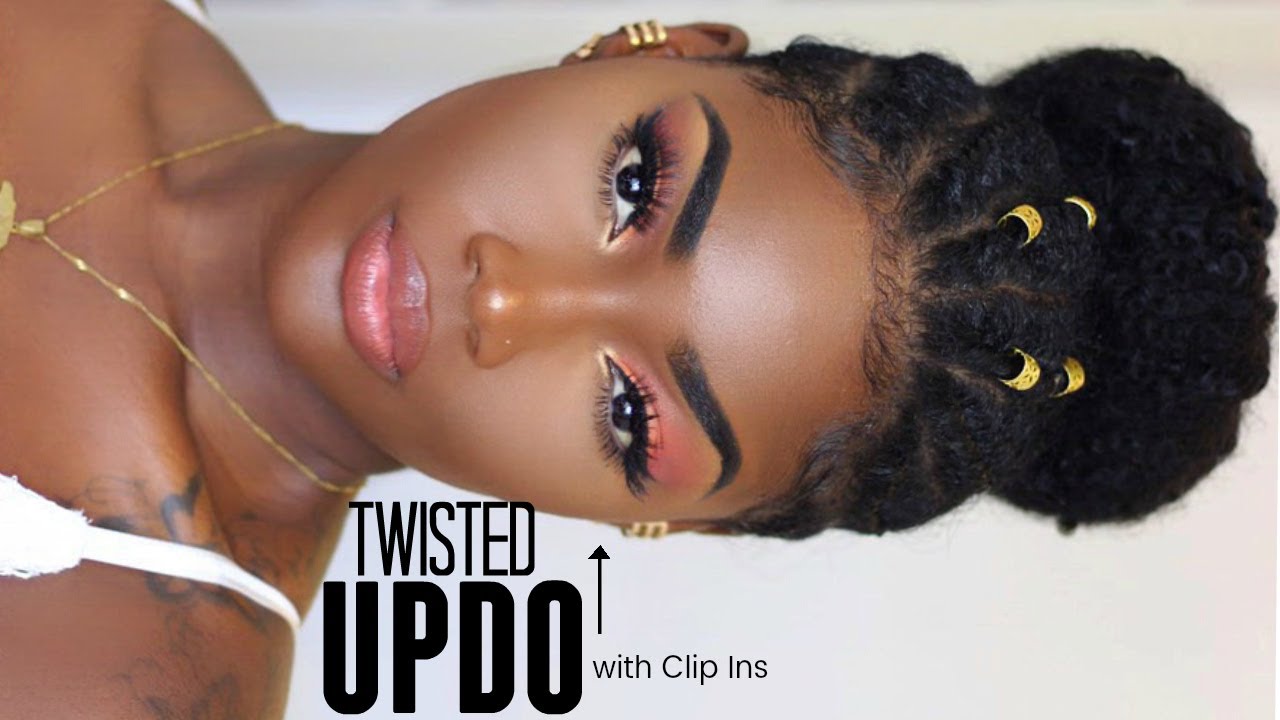 I CANT CORNROW!! EASY NATURAL HAIR UPDO WITH TWISTS + COVERING BALD PATCH | HERGIVENHAIR