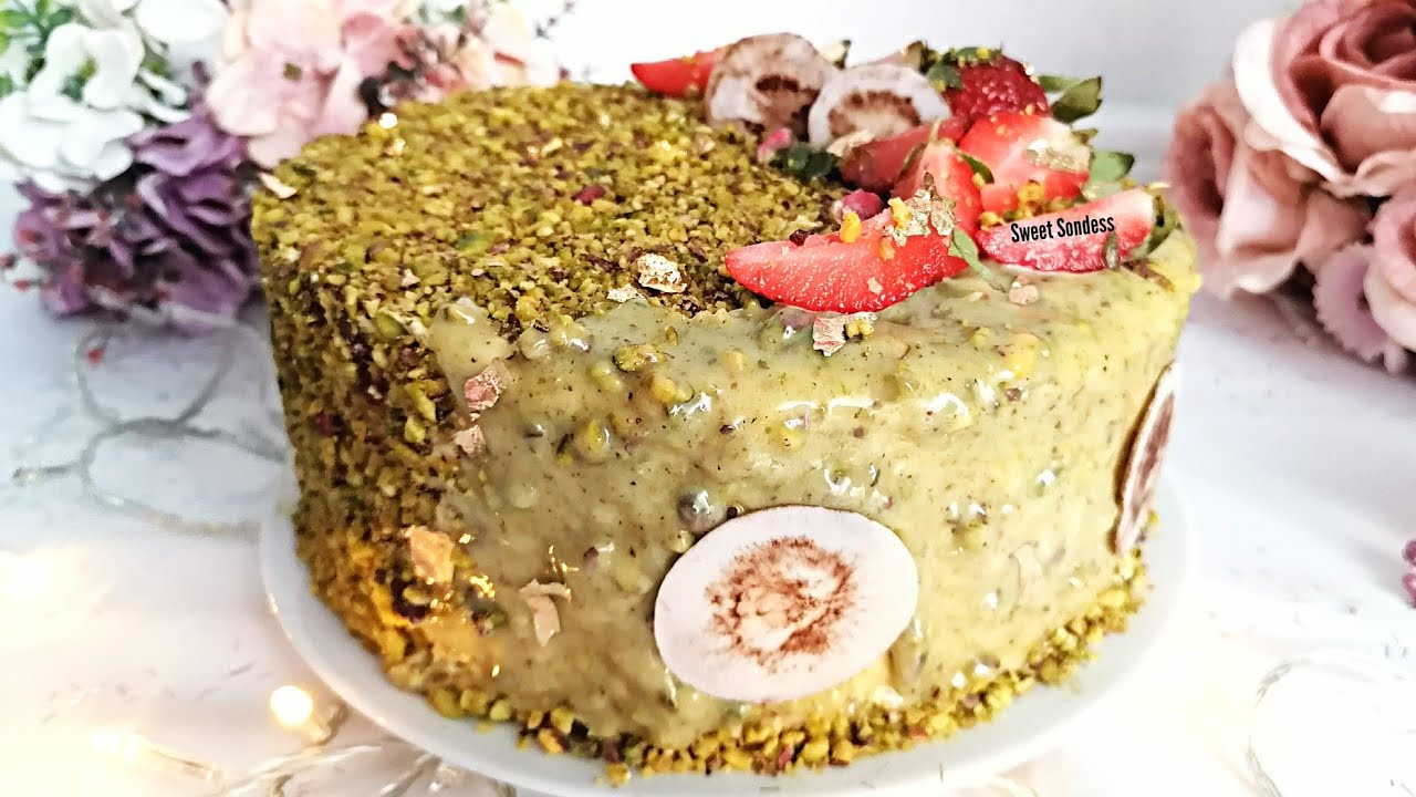 Russe pistache / ألذْ طريقة لعمل كيكة الفستق الروسية