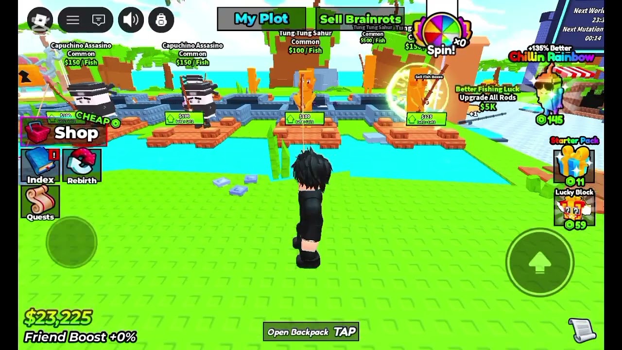 Playing my fishing brainrot in roblox 