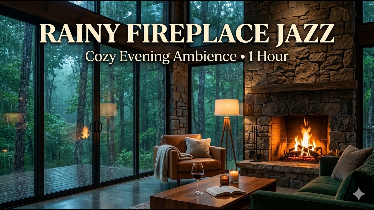 soungg1 Hour Fireplace Cafe Jazz ☕ Warm Coffee Shop Background Music for Relaxing Evenings