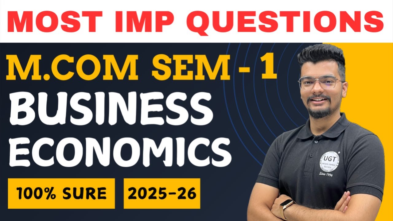 Business Economics Most Important Questions Mcom Sem 1 | Paper Pattern | UGT