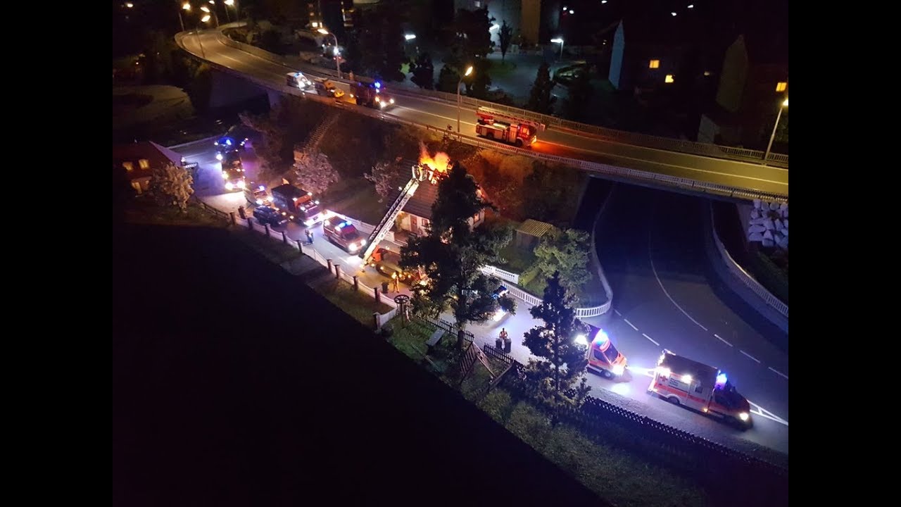 MEF Windischeschenbach Faller Car-System Feuerwehreinsatz bei Nacht