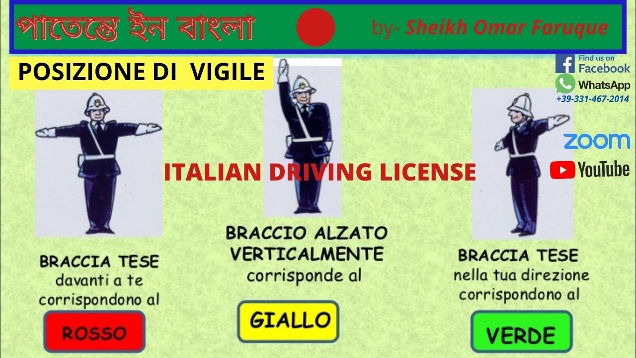 Segnalazioni dei Vigili- ট্রাফিক পুলিশ সঙ্কেত