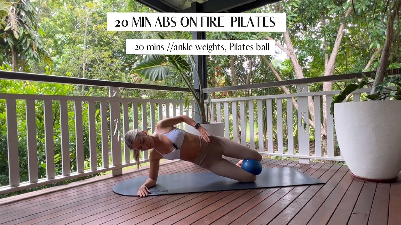 20 minute abs on fire Pilates class // using the Pilates ball