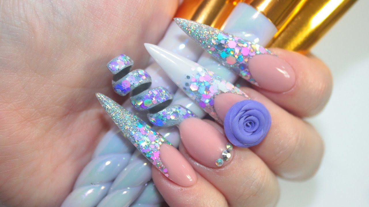 🦄 UNICORN SPIRAL ACRYLIC NAILS 🦄