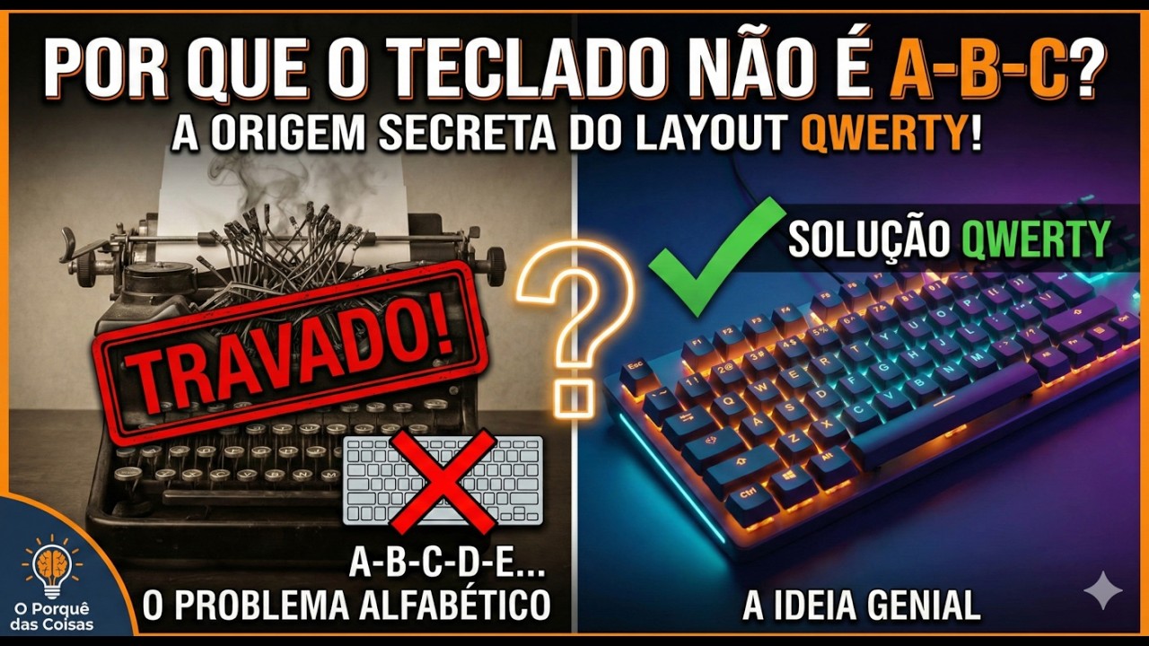 Por que o teclado não segue a ordem do alfabeto? (O segredo do QWERTY) 🔠❌